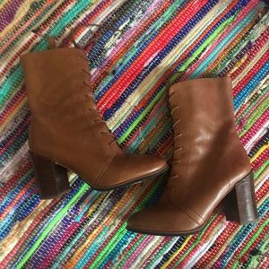 Brown lace up bootie